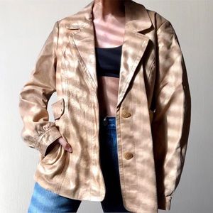 BOGOFREE Metallic Leather Blazer Jacket